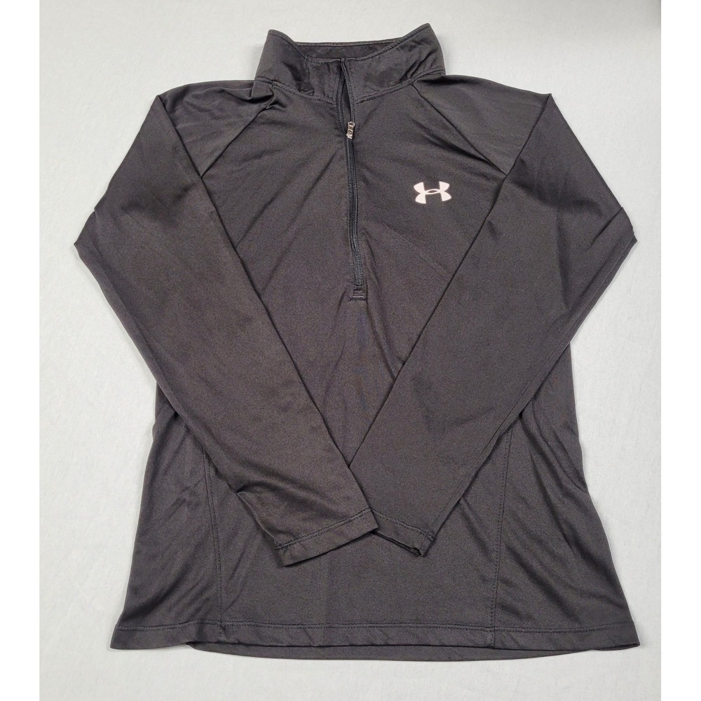 Under Armour Tech 1/2 Zip Twist Womens M Athletic Pullover Shirt Black Heatgear